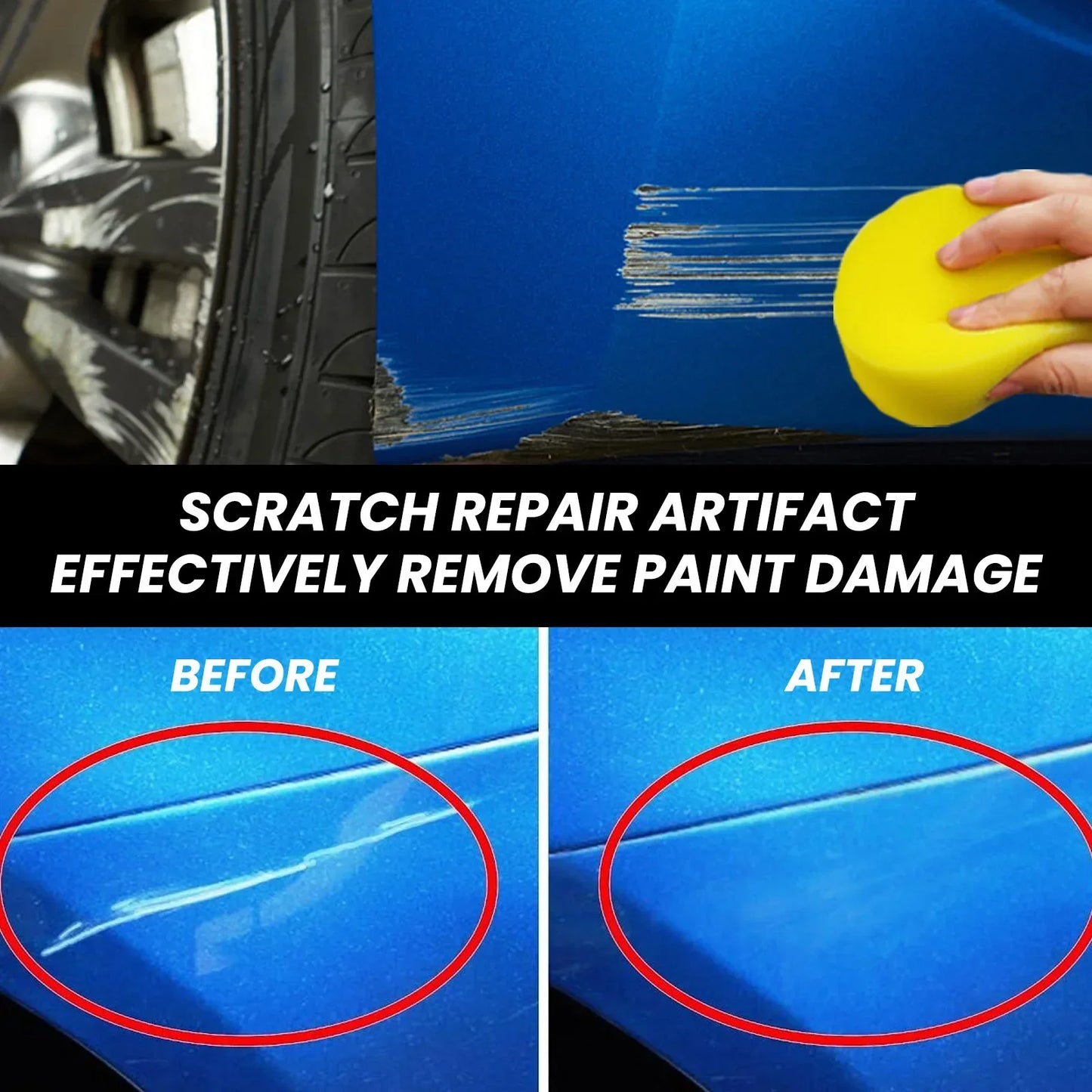 3-10PCS Car Scratch Repair Paste New Car Scratch Remover for Vehicles Premium Scratch Remover Kit with Wipe Sponge for Vehicles