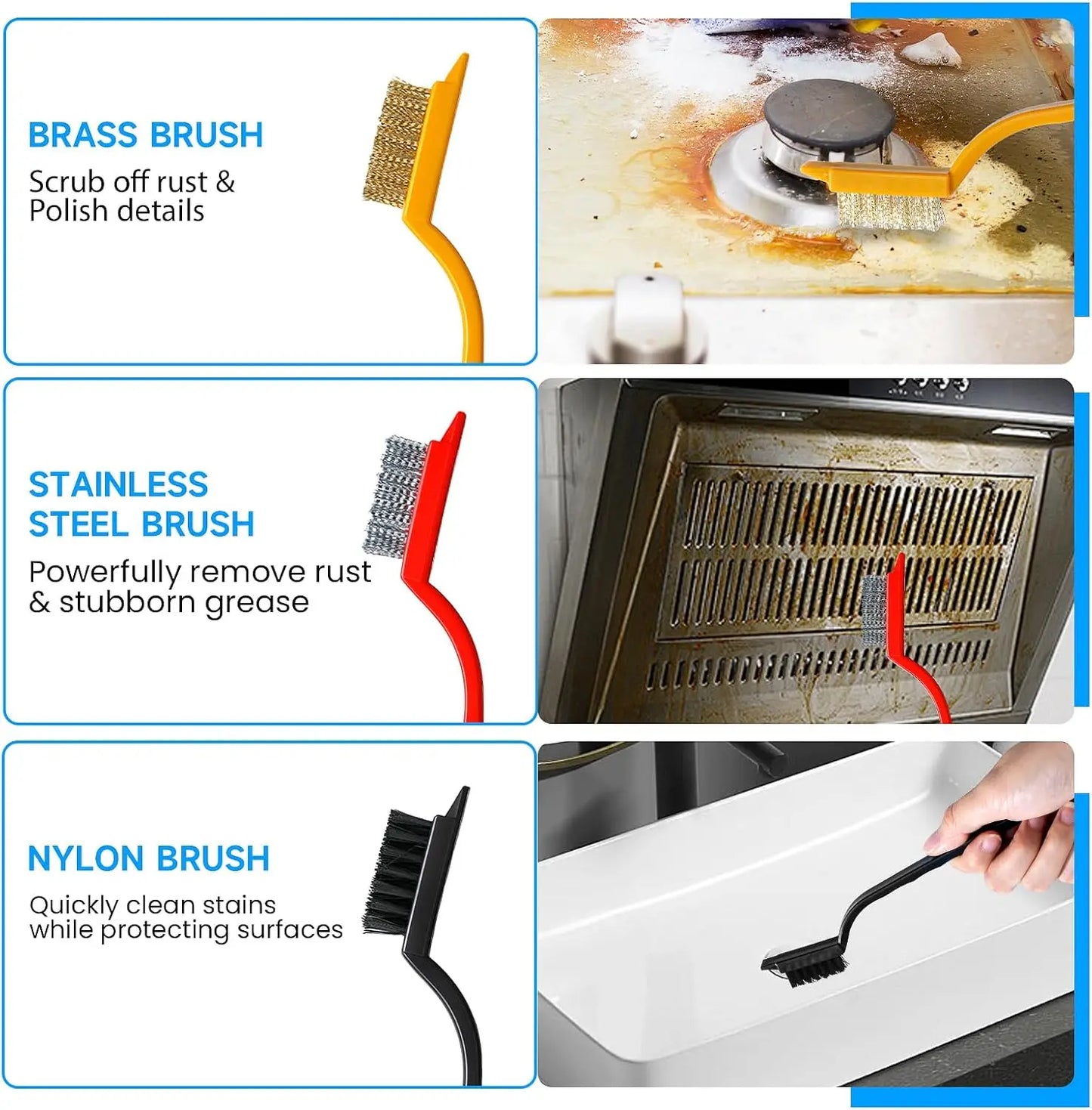 14 PCS Set Hard Bristle Crevice Cleaning Brush Set, For Deep Cleaning Gap, Cleaning Supplies for Household Use, Bathroom, Kitchen, Toilet, Window Grooves