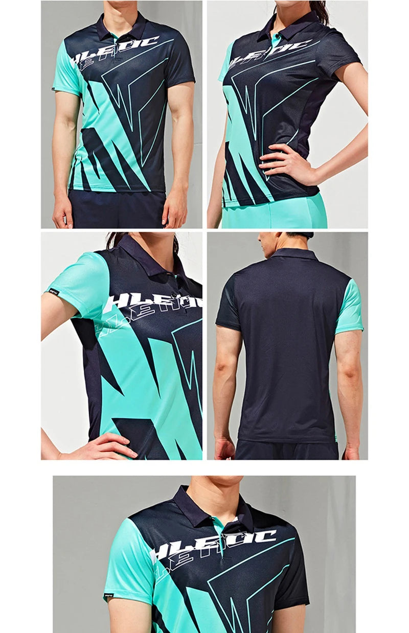 South Korea's New Quick-Drying Tennis Suit Women's and Men's Vests Badminton Table Tennis Clothes Lapel Summer Sportswear