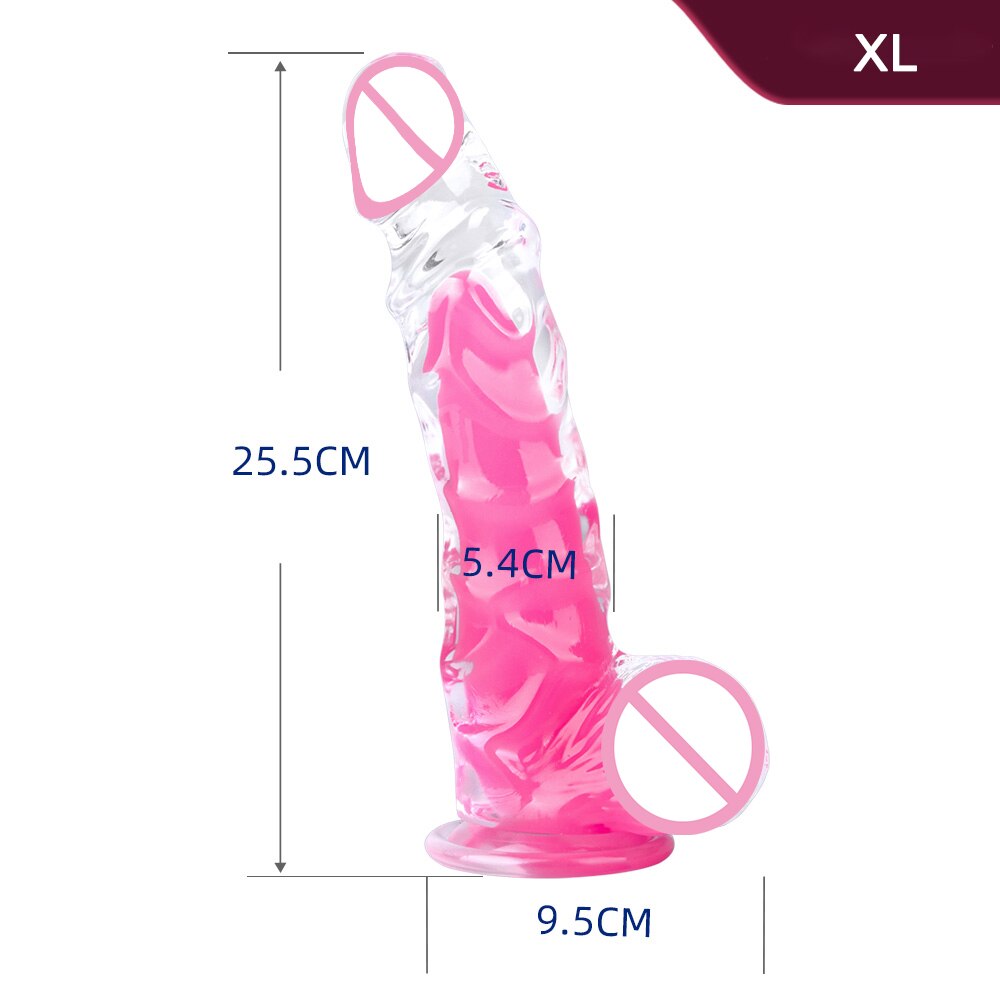 Adult 10 Inch Thick Soft Two Colors Transparent Toy for Female