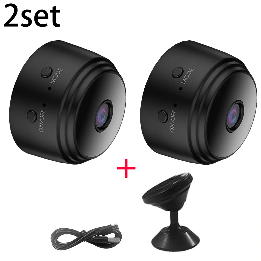 NEW Arrivals 2PCS Set  A9 Mini Camera Wi-Fi Wireless IP Security Video Camcorders Night Vision Mobile Camera Video HD 1080P Surveillance Smart Home Security Supplies