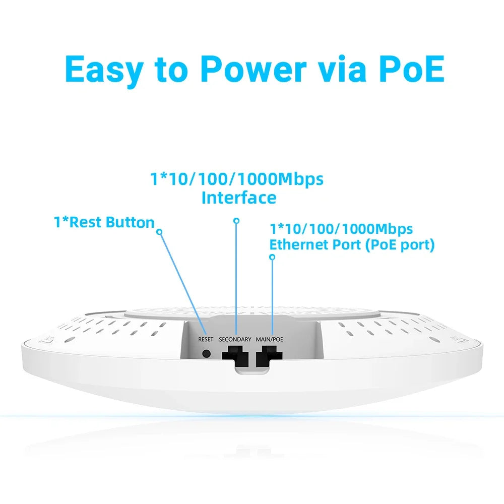 Business Office AX3000 WI-FI 6 Wireless Ceiling Access Point Support Mesh Seamless Roaming MU-MIMO Poe Powered Dual-Band WI-FI Range Extender