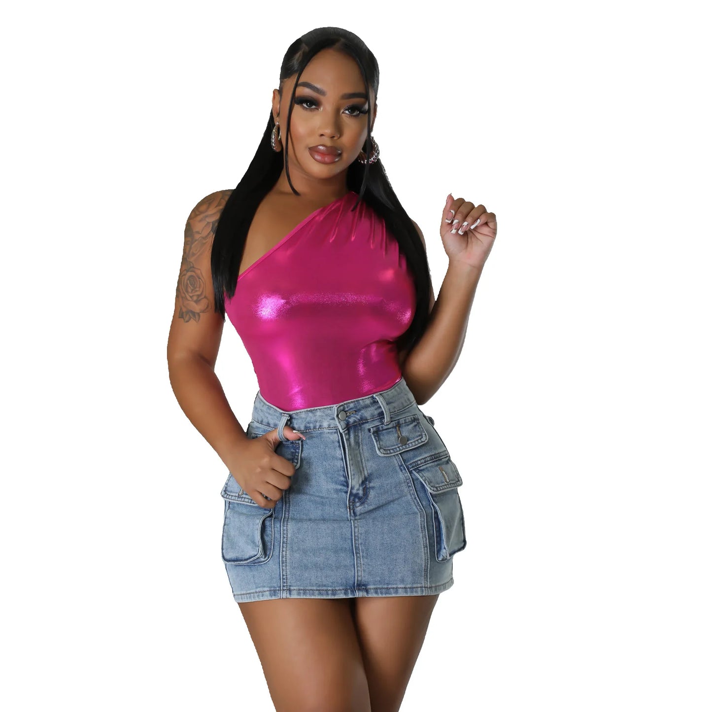 NEW Arrivals S-2XL Blue Denim Classic Pockets Cargo Mini Skirts Jean Skirt Y2K Vintage High Waist Stretchy Casual Jean Short Skirt Girls Casual Fashion Clothing Supplies
