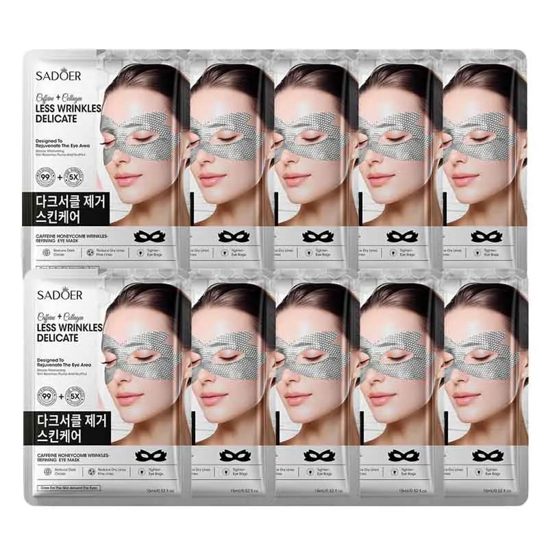 10PCS Set Korean Caffeine Golden Peptide Eye Mask Anti Wrinkle Dark Circle Moisturizing Anti wrinkle Anti-Aging Eye Patches Skin Care