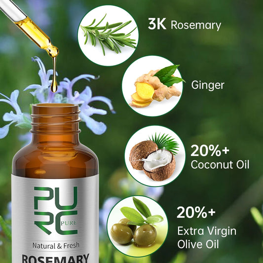 Rosemary Natural Ginger Oil Hair Growth Products for Man Women Ginger Anti Hair Loss Fast Regrowth Thicken Oils Scalp Treatment Hair Care