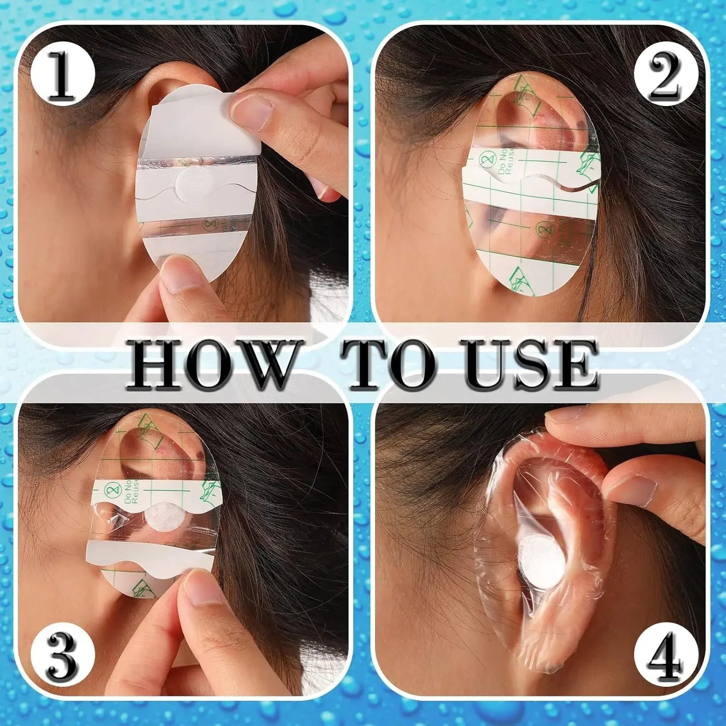 200Pcs Set Adults-Babies Disposable Waterproof Ear Stickers Adults Baby Shower Ear Pad Cover Salon Hairdressing Dye Shield Anti-Wear Heel Patch