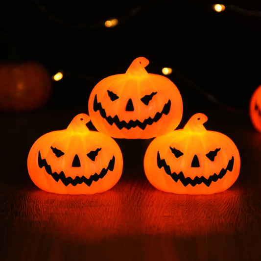 3Pcs Halloween Pumpkin LED Light  Night Light Haunted House Horror Props Halloween Party Home Indoor Decoration Supplies Favors
