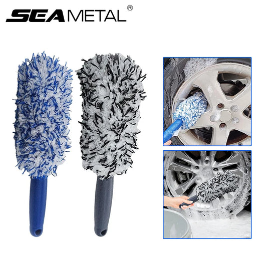 NEW  Car Wheel Tire Rim Cleaning Brush Portable Plush Car Wheel Hub Brush Washing Tool Car Detailing Care Dust Removal Brush Vehicle Tools Car Cleaning Supplies