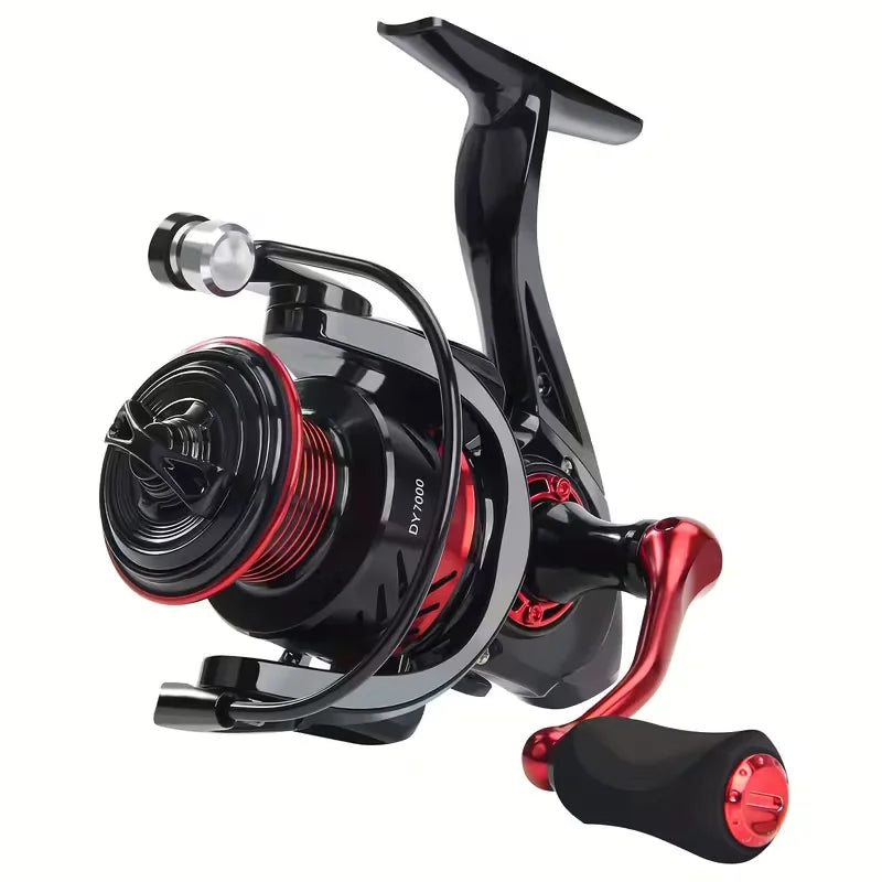 Black Red Design 1000-7000 Series Ball Bearings 13+1 15KG Max Drag Spinning Reel Metal Body Freshwater Saltwater Fishing Reel