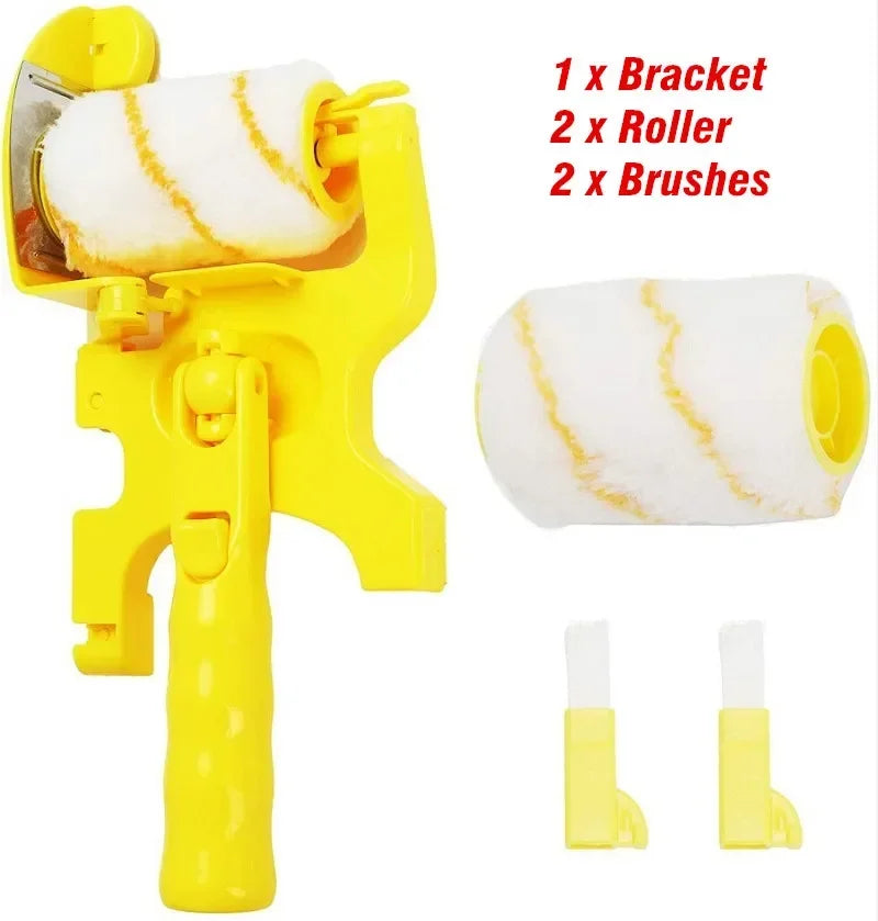 NEW 1 Bracket x 2 Rollers x 2 Brushes Set Multifunctional Clean-Cut Paint Edger Roller Brush Household Home Wall Ceilings Decorative Painting Tools Kit with Rod and Tray