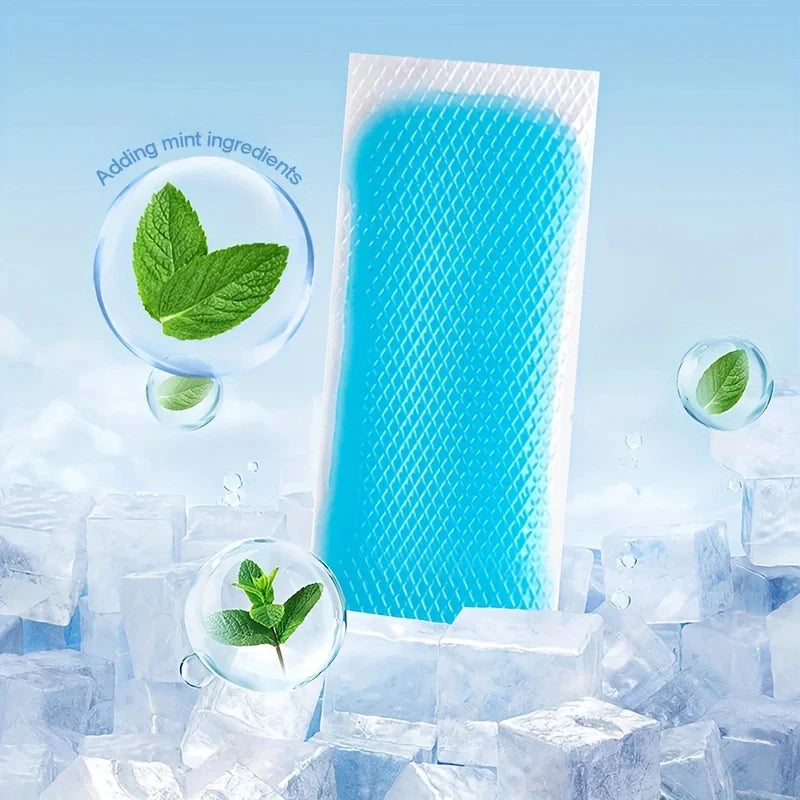 30 PCS Set Long-Lasting Cooling Gel Patches | Non-Woven Fabric, Disposable, Suitable for Outdoor Beach Travel Camping, Hiking Running Cycling Sport Activities Heat Relief Summer Cooling Supplies