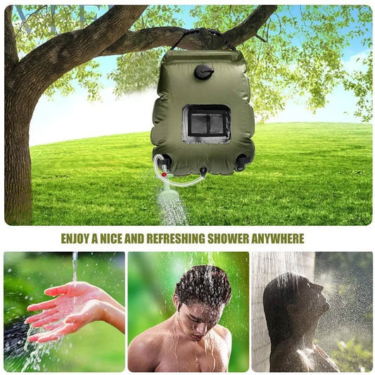 20L Outdoor Camping Shower Bag with Solar Thermal Collection and Portability Shower Bag Outdoor Portable Shower Water Bag Hygiene Accessories