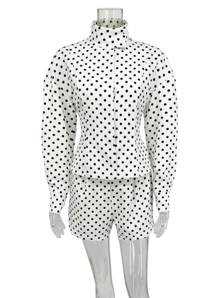 2PCS Suit UK Size Fashion Commute  Shorts For Women Long Sleeve Patchwork Contrast Shirts Coat And Female Shorts Outfits Summer