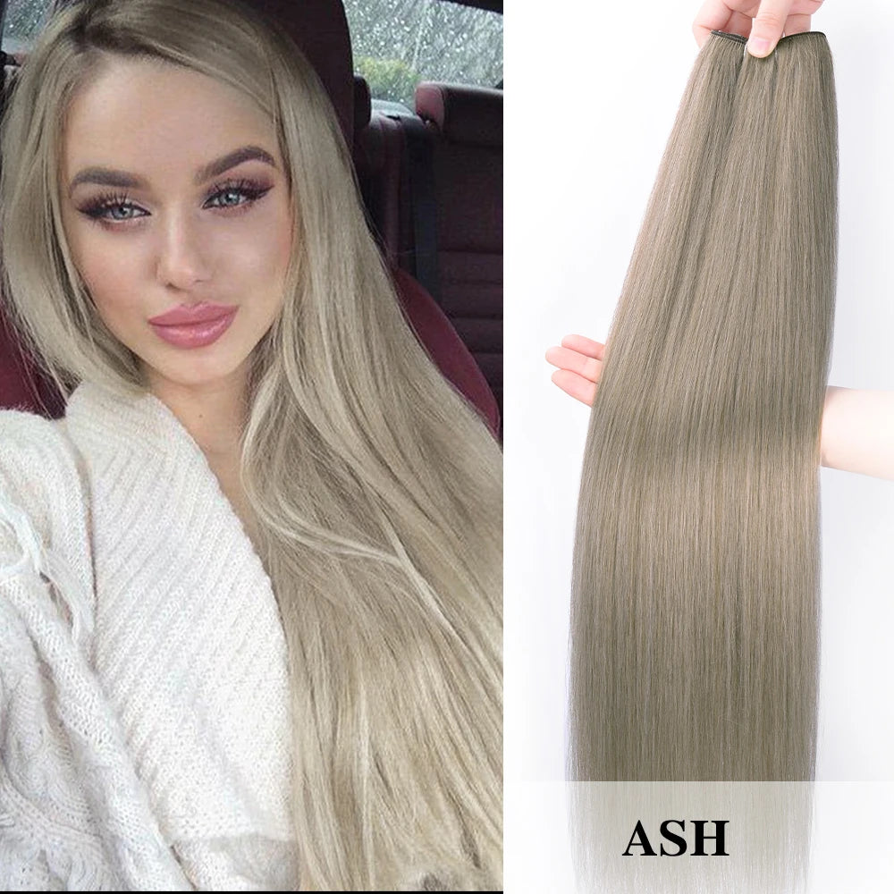 NEW Arrivals 12 Colors 150g Synthetic Hair Extensions Straight Hair Bundles Crochet Braids Hair 26Inch High Temperature Fiber Long Straight Hair Bundle Women Hair Care Accessories Cosmetic Supplies