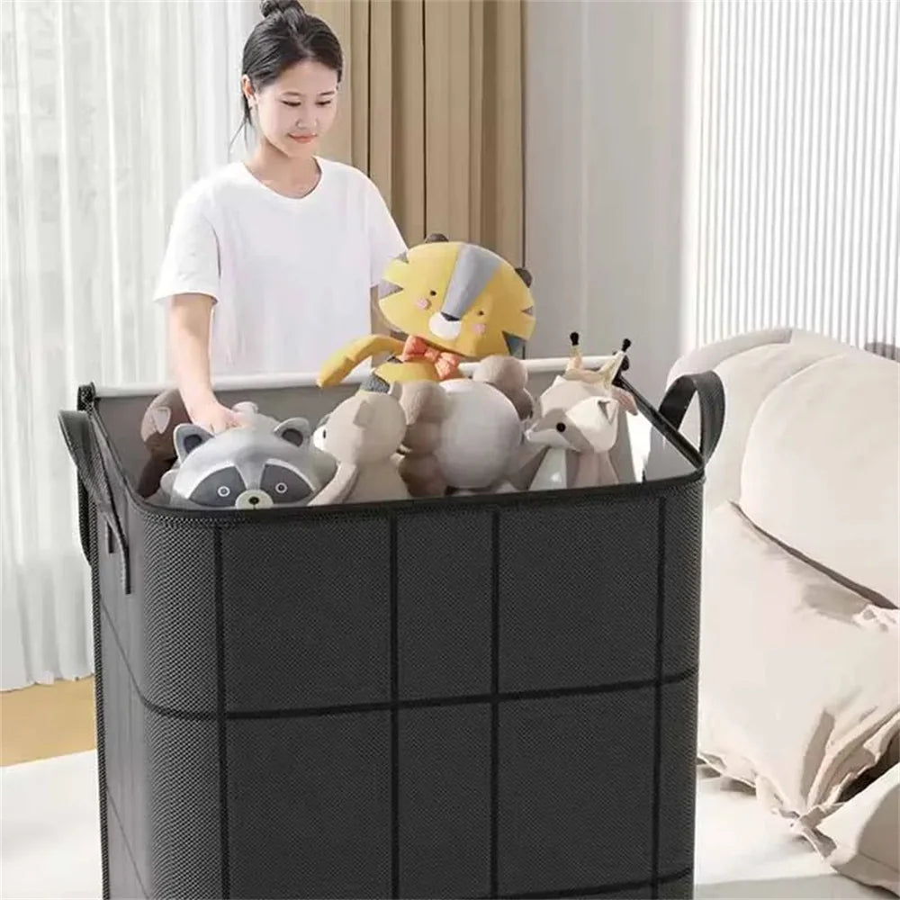S/M/L/XL Thickened Large Capacity Travel Moving Packing Bags Wear-Resistant Foldable Storage Bag for Clothes And Quilts Non-Woven Fabric Organizer Box Bedroom Wardrobe ﻿Clothing Supplies