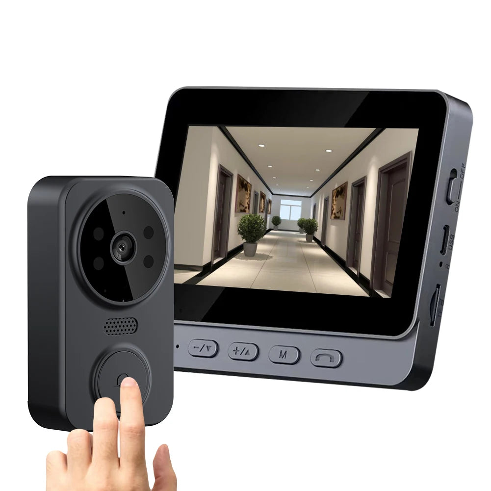 NEW Arrivals High Quality Door Eye Camera System 2.4G Wi-Fi 800mAh Battery Video Intercom Night Vision Door Cameras 4.3 Inch IPS Screen Digital Magic Door Eye Two-Way Intercom Home Security Devices Supplies