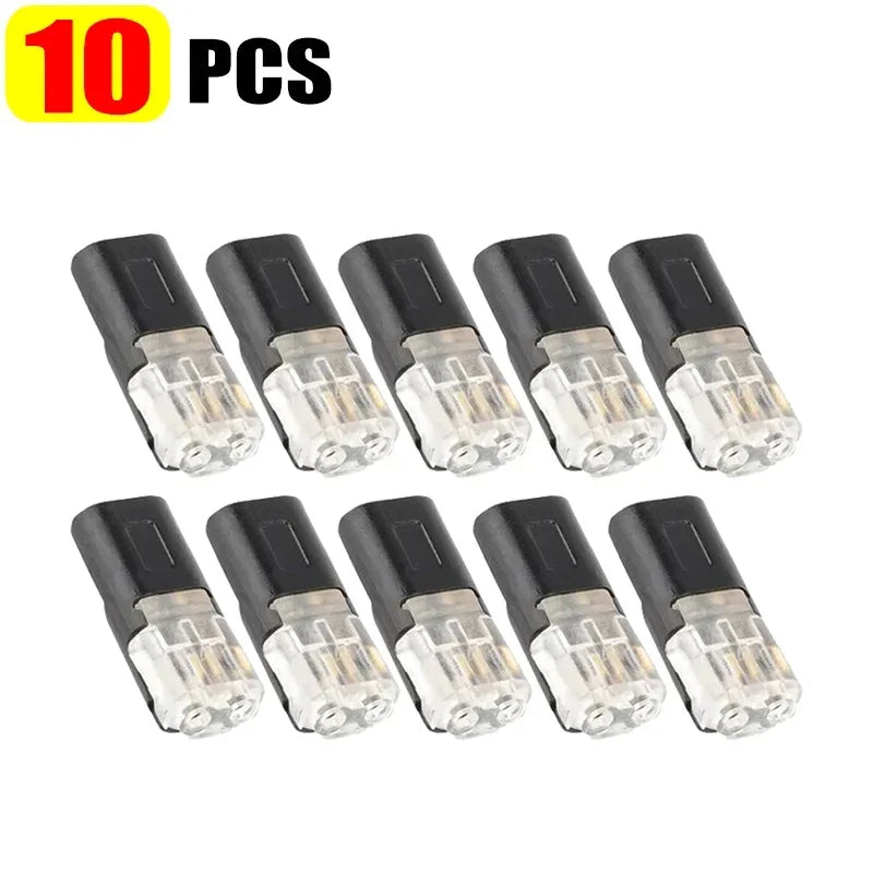 200 PCS Set Double Wire Plug-in Connectors with Locking Buckle Car Home Office Computer Wire 2 Way Terminal Block Waterproof Quick Connector Cable Clamps Snap Electrical Accessory Sets
