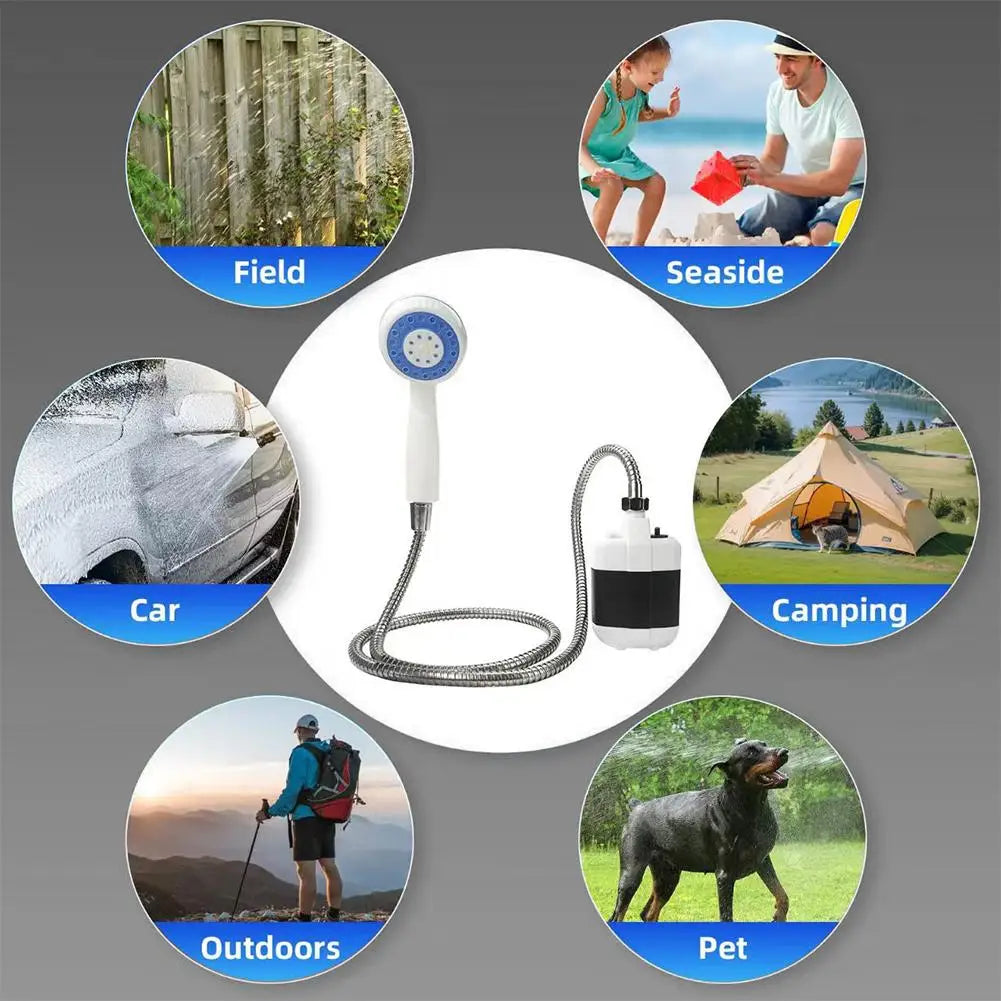 1/2 Sets Portable Electric Shower Pump Set USB Rechargeable Handheld Sprayer Water Shower Kit For Camping RV Pet Bath Outdoor Travel Beach Use