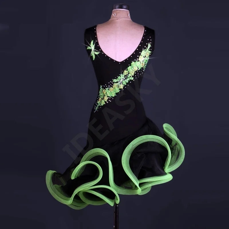 NEW Arrivals S-2XL 3 Colors Cha Cha Rumba Samba tango salsa Latin Dance Dress Women Ballroom Competition Dancing Dresses Latin Adults/kids for Children Ladies