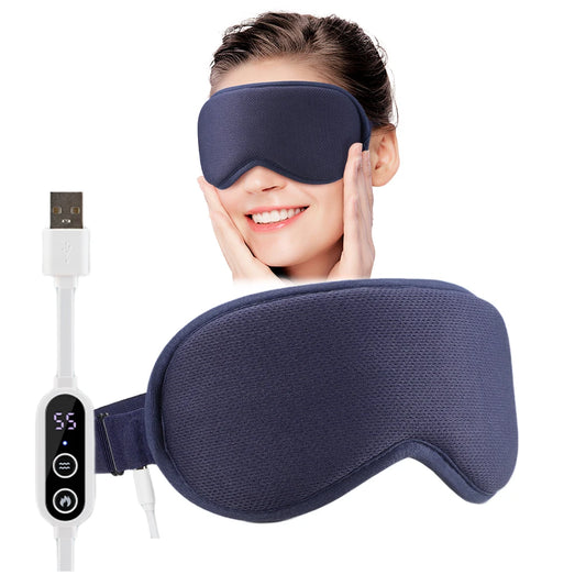 NEW Arrivals Hot Compress Heated Eye Mask USB 6 Vibration Massage Dry Eyes Relief Heated Steam Eye Mask with Remote Control For Sleeping Aid Relaxing Dark Circles Pain Stress Relief