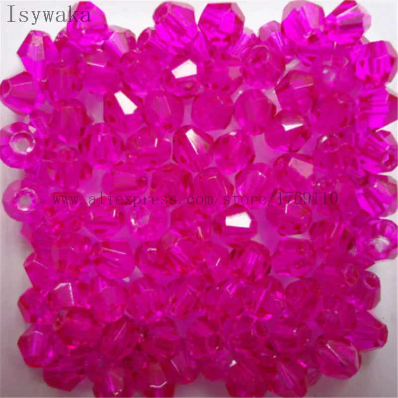33 Colors 100 PCS Set Blue Multicolor 4mm Bicone Austria Crystal Beads Charm Glass Beads Loose Spacer Bead for DIY Jewelry Making Apparel Accessories Tools Set