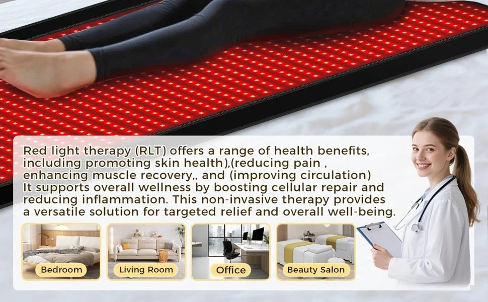 HOT SALE 325/1370/2570pcs LED's Red Light Therapy with Remote Control Infrared Mat 660nm 850nm Red Light Blanket Pad Phototherapy Waist Heating Body Pain Relief Full Body Healing Muscles Back Legs Treatment Machine Health Car