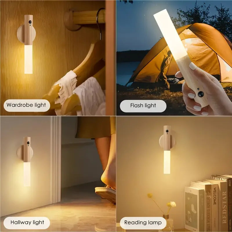 3 PCS Set Creative Intelligent Auto PIR Motion Sensor LED Rechargeable Magnetic Night Light Wall Light Kitchen Cabinet Light Bedside Lamp