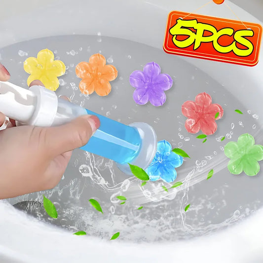 NEW 5PCS Toilet Cleaner Korean Gel Deodorant Toilet Gel Air Freshener Aromatic Flower Detergent Drain Kitchen Sink Bathroom Fragrance Household Cleaning Home Bathroom Cleaning Supplies