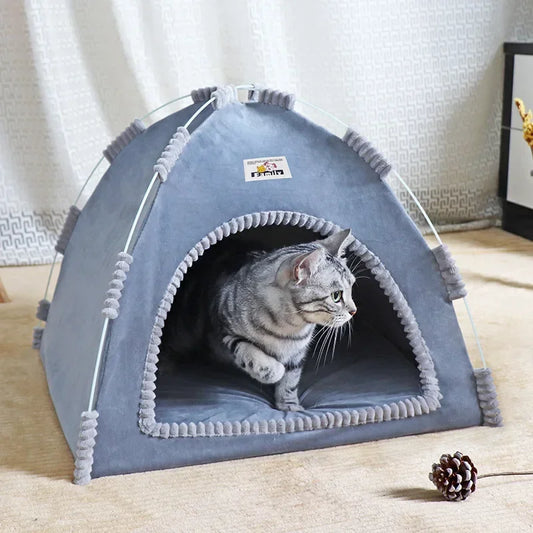 Foldable Cat House Pet Tent Four Seasons Universal Cat and Dog Pet Nest Summer Cool Mat Outdoor Portable Foldable Breathable House