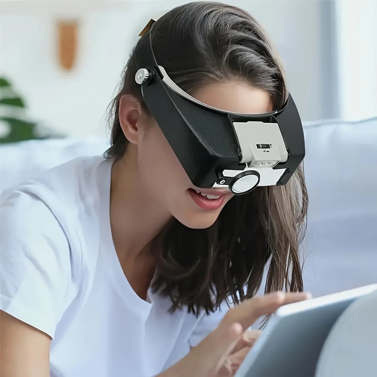NEW Loupe Microscope LED Light 10X Helmet Style Magnifier Glass Headband Magnifying Glasses Lupas Con Luz Reading Or Repair Use