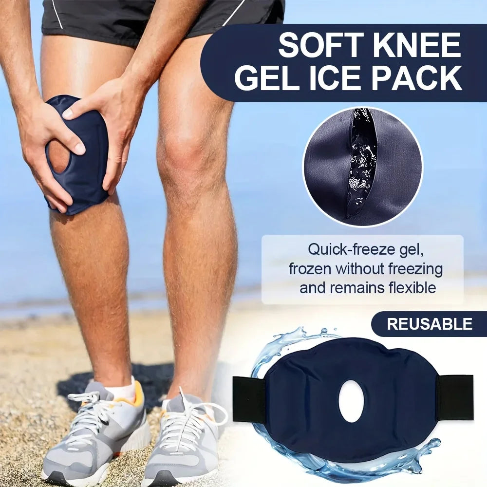 2 PCS Set Knee Cold Pack for Outdoor Sports Injuries, Reusable Ice Gel Pack Wrap for Knee Replacement Surgery, Pain Relief Ice Cold Therapy, Arthritis, Swelling Treatment Health Care Accessories