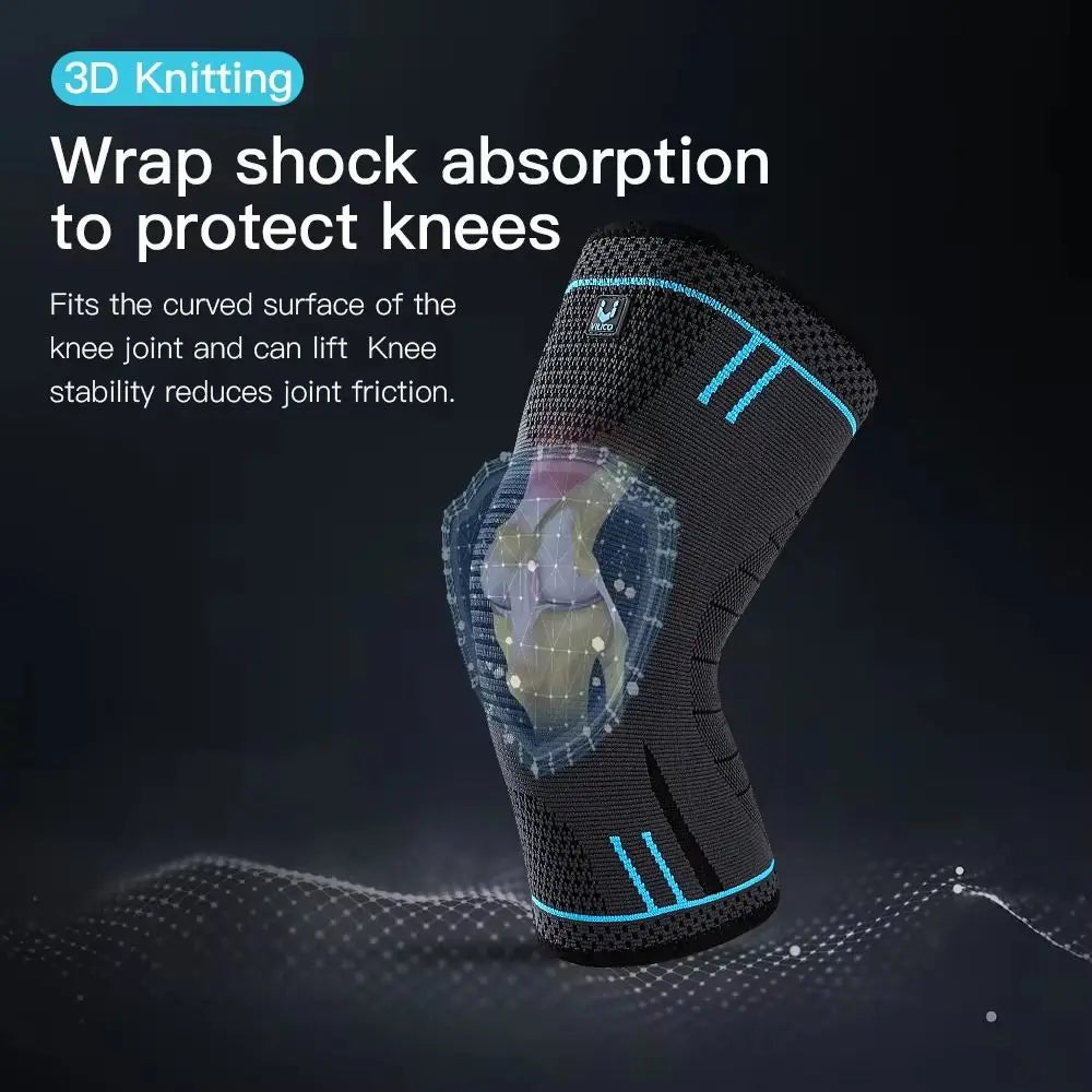 NEW Arrivals Knee Compression Pads Black Red Blue Elastic Knee Patella Protector Basketball Volleyball Outdoor Running Gym Fitness Cycling Support Braces Pain Relief Knee Pad Unisex Sports Accessories Supplies