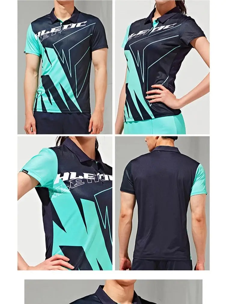 South Korea's New Quick-Drying Tennis Suit Women's and Men's Vests Badminton Table Tennis Clothes Lapel Summer Sportswear