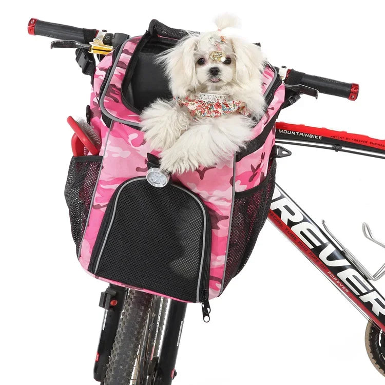 Multi-functional Pet Dog Bicycle Bag Outdoor Double-Shoulder Back Dog Bag Detachable Storage For Outings