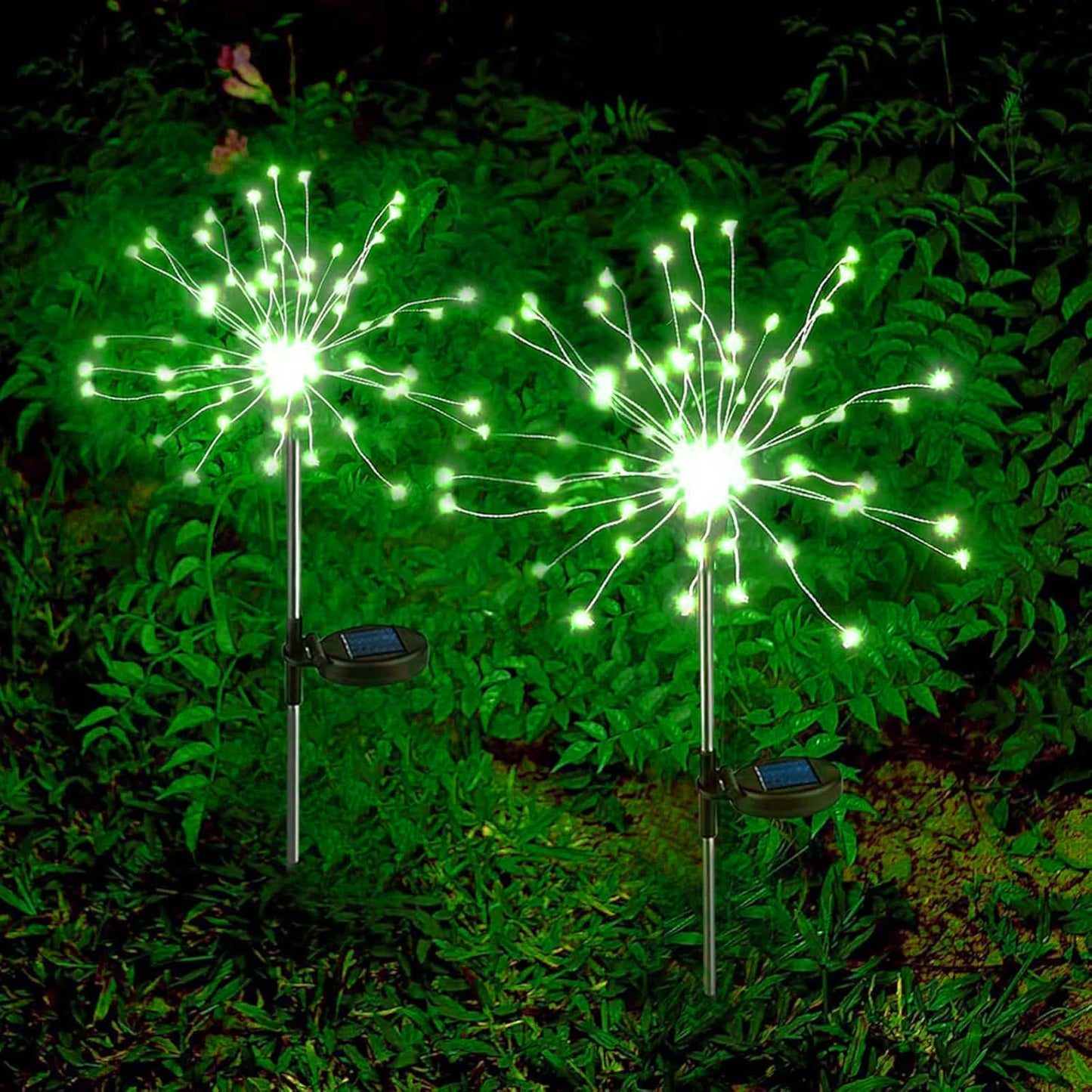 2 PCS Set 420 LEDS Solar Lights for Outdoor Garden Dandelion Lighting Stake Solar Firework Light for Christmas Halloween Lawn Decor
