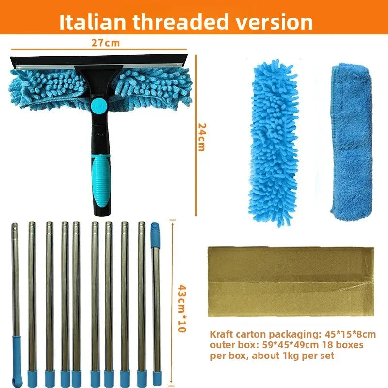 NEW Arrivals Two-In-One Set Window Cleaning Scraper Glass Cleaner Double-Sided High-Rise Window Cleaning Professional Household Goods Home Office Cleaning Tools Sets