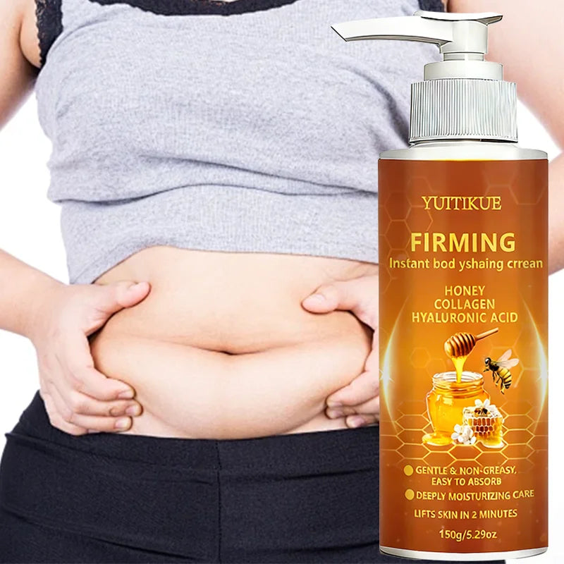 2 PCS Set Bee Venom Honey Collagen Firming Body 150gr Cream, Skin Laxity Repair Instant Lifting with Hyaluronic Acid, Non-Greasy Tummy Control Belly Loss Skin Care Sets Korean Products