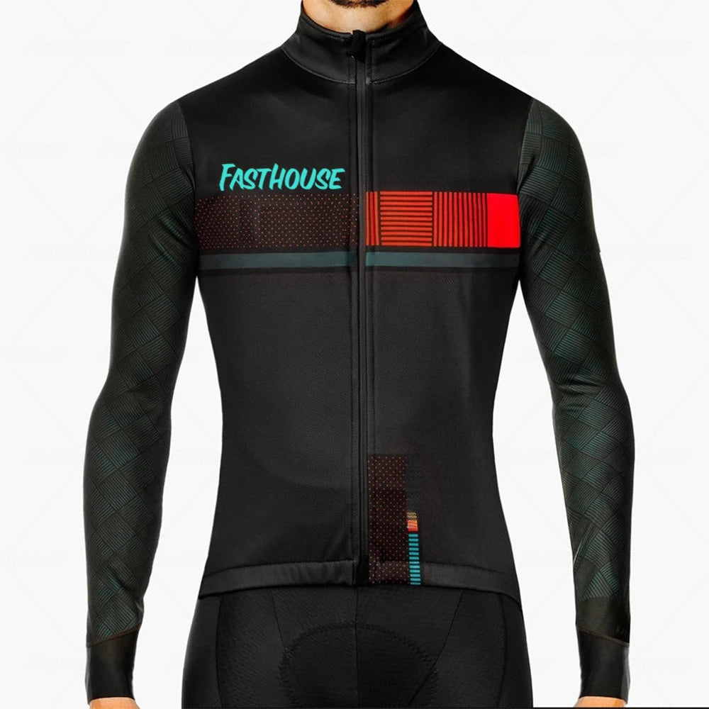 Outdoor Men's Long Sleeve Zipper Cycling Wear Bicycle Mountain Bike FASTHOUSE Quick Dry Sports Cycling Wear