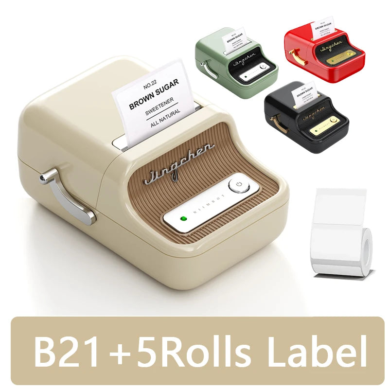 Mini Portable Thermal Printer Self-adhesive Label Printer For Stickers  B21 B1 Label Maker Printer Without Ink