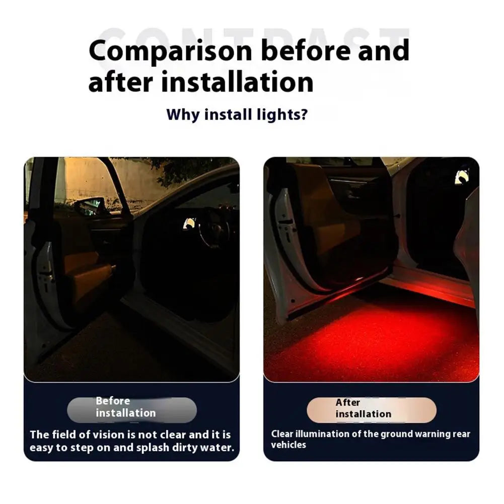 NEW Arrivals 4PCS Set  Magnetic Control Door Lighting Warning Anti-Collision LED Ambient Welcome Emergency Alarm Strobe Light Automotive Accessories Car Tools Set Supplies