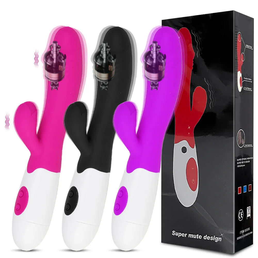 G Spot Dildo Rabbit Vibrator for Women Dual Vibration Silicone Waterproof Female Vagina Clitoris Anal Massager Sex Toys Shop