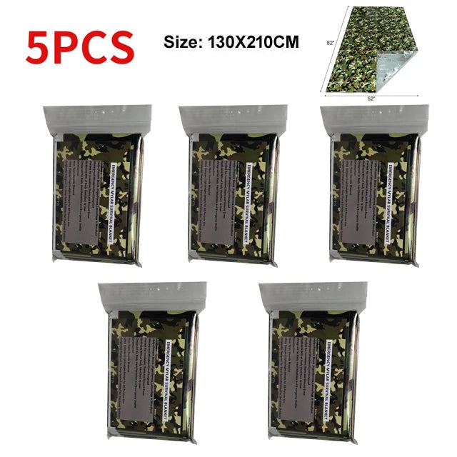 30 PCS Set 130*210cm Outdoor Emergency Gold-Sliver Survival Blanket 5-30pcWaterproof First Aid Rescue Curtain Foil Thermal Military Blanket