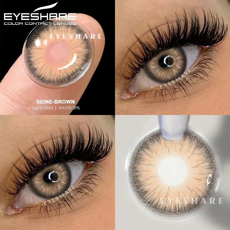 15 Colors/Styles 1 Pair New Natural Color Contact Lenses Brown Lenses Beauty Fashion Gray Pupils Lens Blue Lenses with High Quality Lens Eyewear Accessories Beauty Salon Supplies
