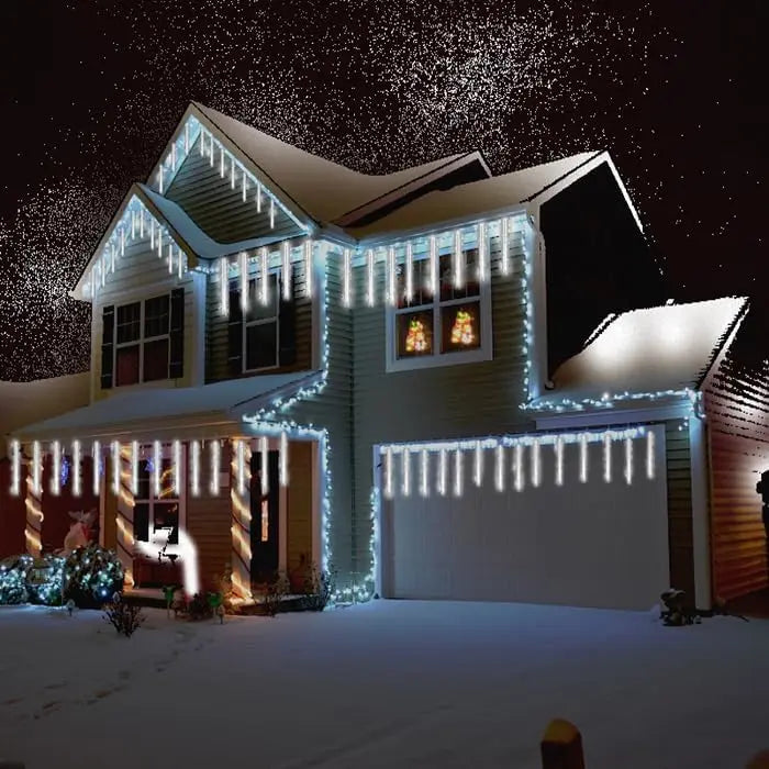 NEW Arrivals Meteor Shower Rain Lights Falling Raindrop Fairy String Light Icicle Lights for Outdoor Indoor Halloween Christmas Holiday Decoration