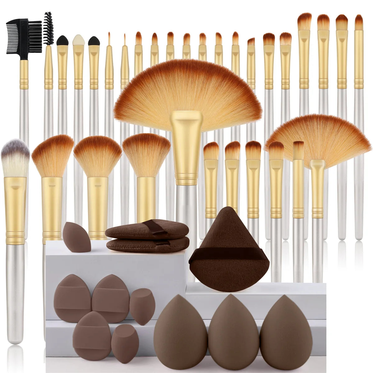 32 PCS Set 27 Colors  Professional Makeup Brush Set Cosmetic Tools for Powder Eye Shadow Foundation Blush Blending Beauty Makeup Brush Kit for Makeup Starters Women Cosmetic Tool Sets