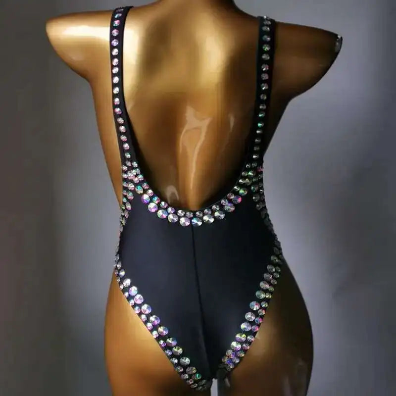 NEW Ladies Luxurious Rhinestones Diamonds Swimsuit Exterior Boutique High-End One-Piece Bikini Women Luxury Swimwear Beach Wear