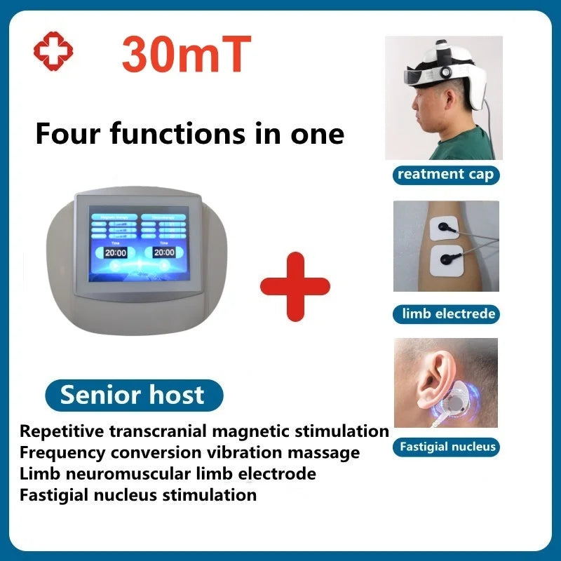 EMS RTMS Repetitive Transcranial 4 Functions in 1 Magnetic Stimulator for Developmental Diseases of Children Brain Paralysis Language Disorders Insomnia Stroke Depression Anxiety Schizophrenia Autism Hyperactivity Health Care