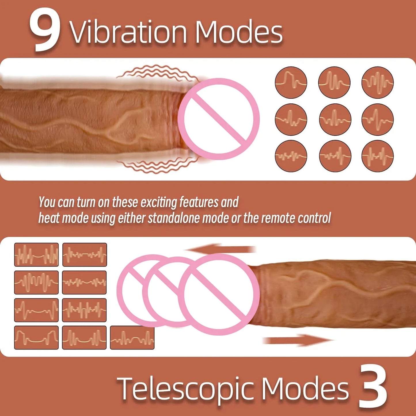 Realistic Dildo Vibrator for Women Sex Toys Heating Big Cock Remote Control Penis Telescopic Vibrators Anal Female Stimulator