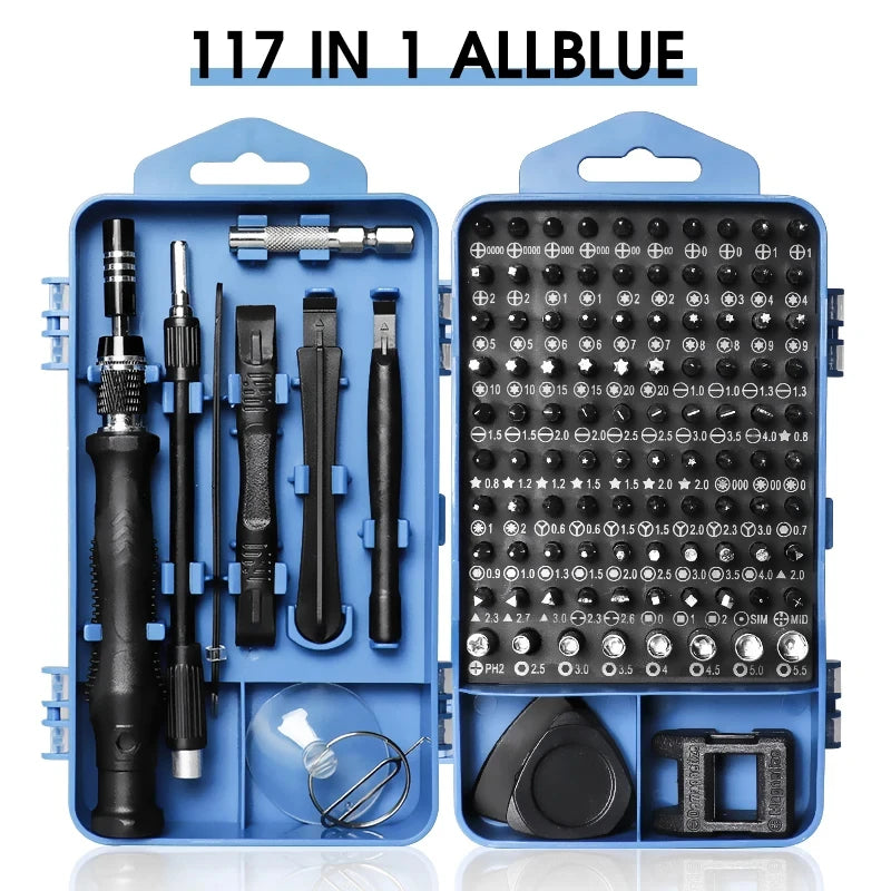 NEW Arrivals 117 in 1 Set 4 Colors Precision Screwdriver Set Professional Repair Hand Tool Kit with 98 Magnetic Drill Bits for Laptops iPhone Tablets Drone Mobile Phones PC Xbox PS4 Switch