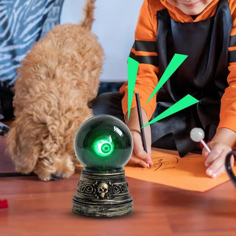 Halloween LED Light with Voice Crystal Ball Decoration Crystal Ball LED Gothic Decor Battery Operated Crystal Ball Home Decor